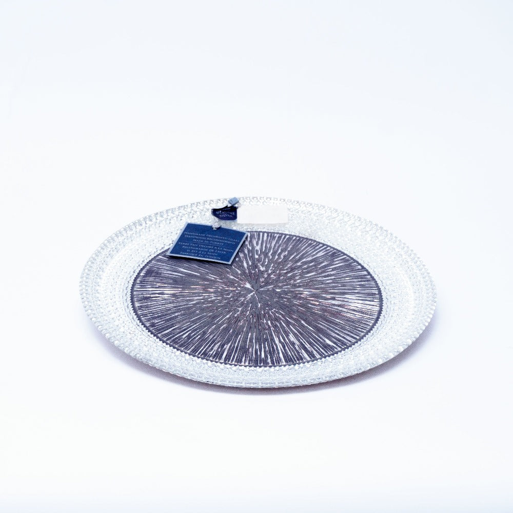 Artisan-Crafted Glass Serving Dish with Exquisite Decorative Details