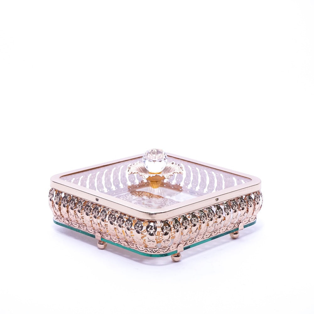 Fancy Candy Dish: Elegance in Glass and Metal Craftsmanship