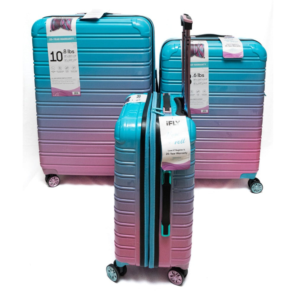 IFLY Trolley Bag Multishade Pink and Blue Gradient