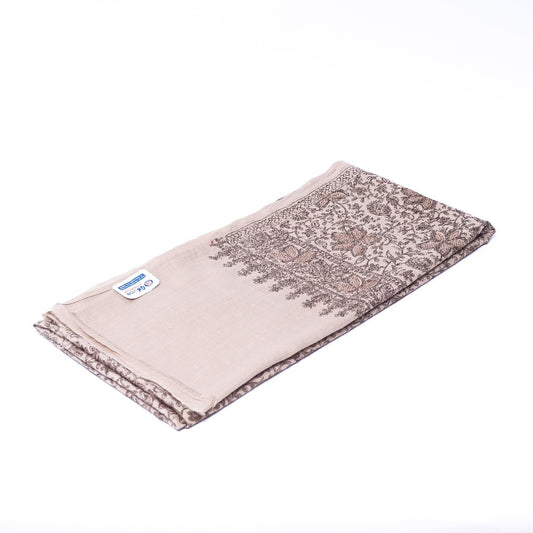 Enhance Your Style with a Khaddar Cap Shawl Featuring Beautiful Floral Embroidery