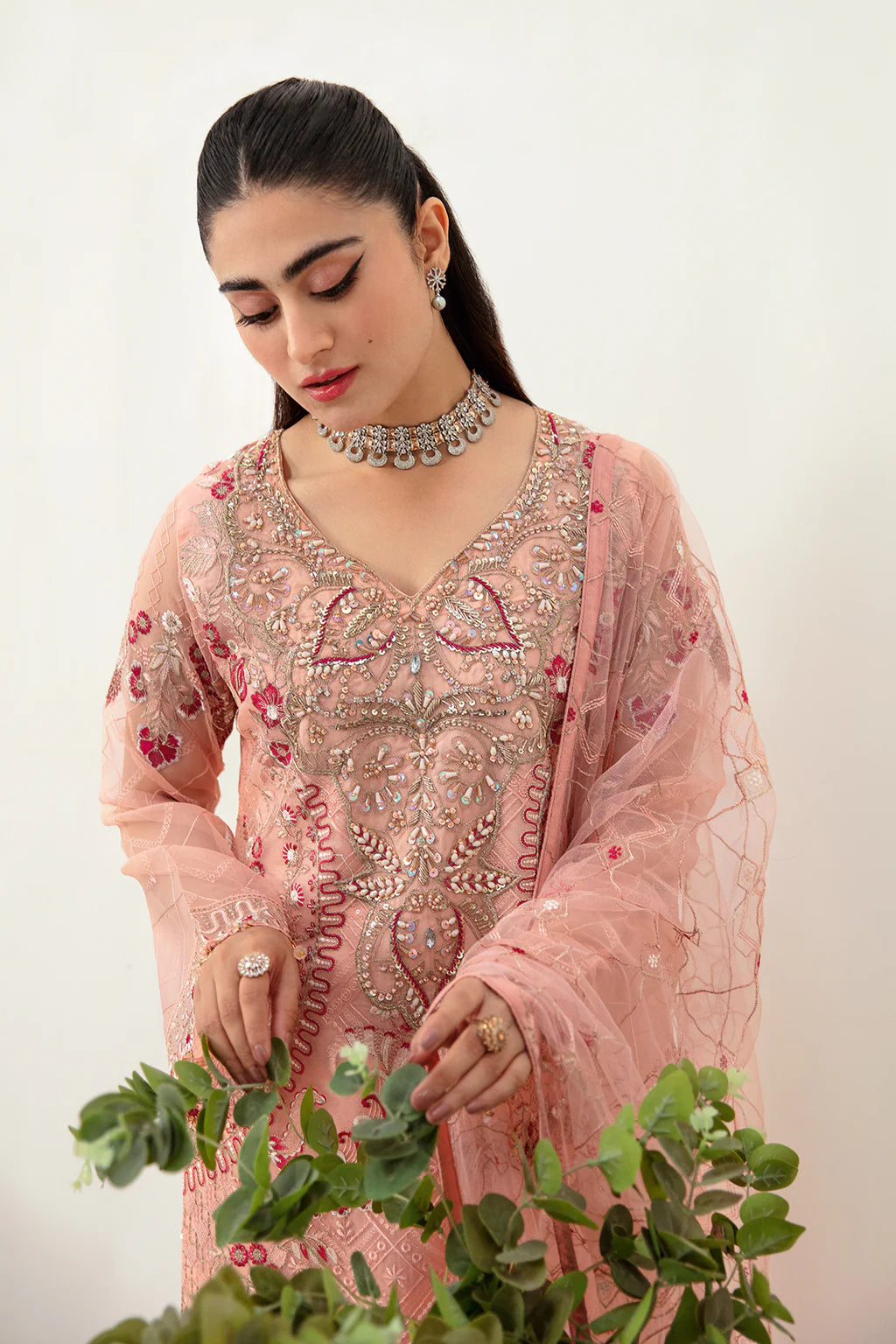 MINHAL ORGANZA COLLECTION BY RAMSHA M-1007