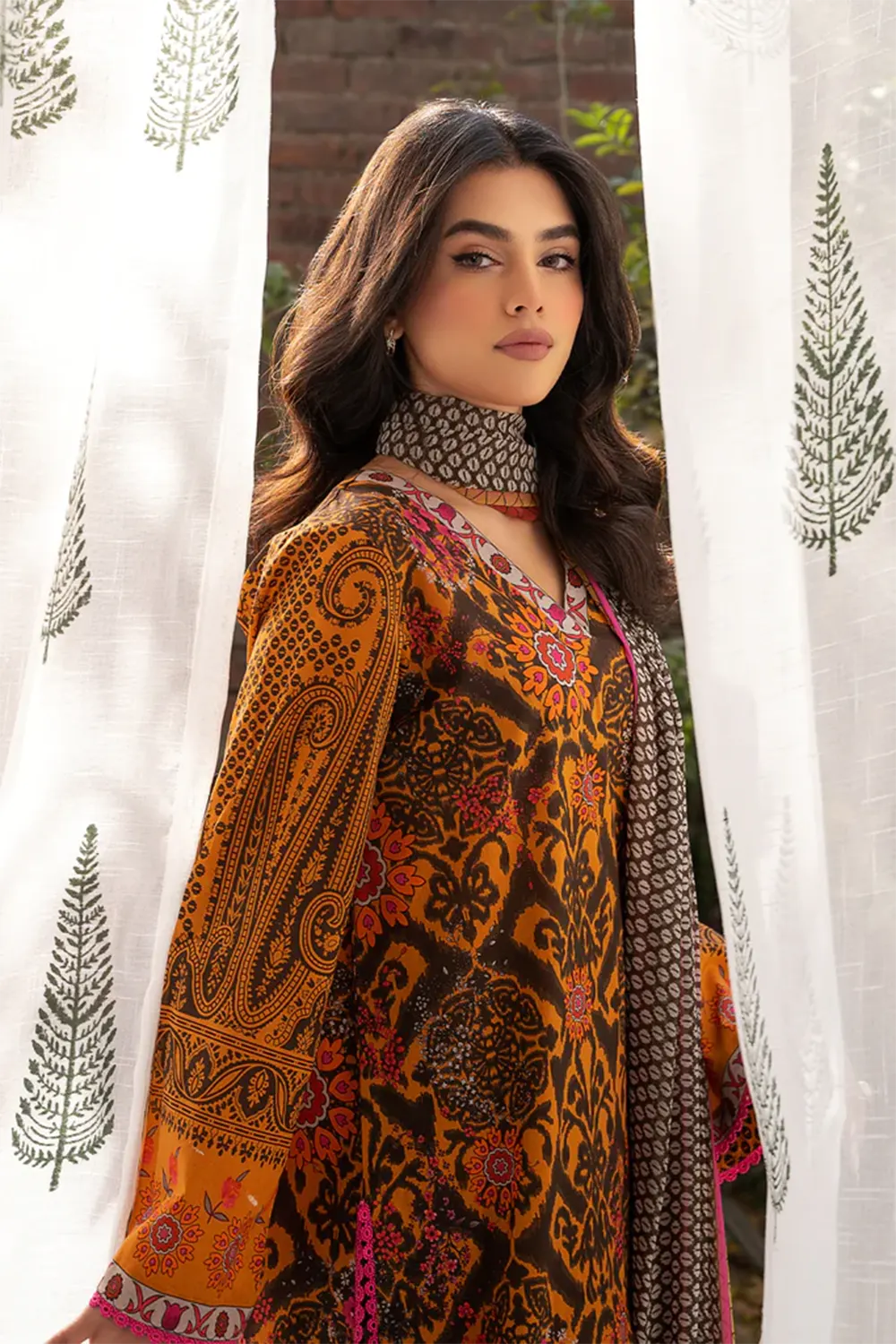 3-PC Unstitched Printed Lawn Shirt with Chiffon Dupatta and Trouser CP4-20 by Chrizma