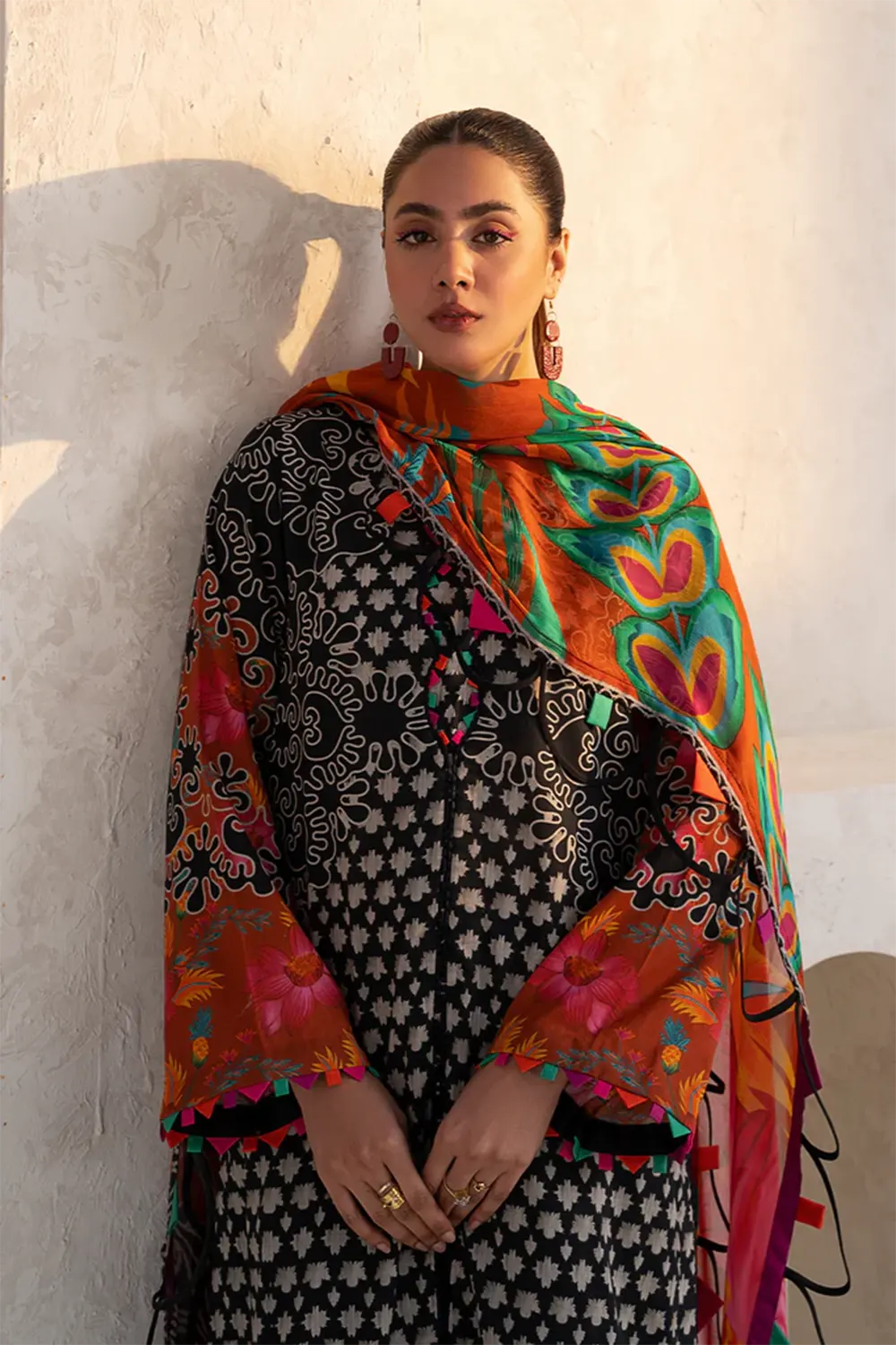 3-PC Unstitched Printed Lawn Shirt with Chiffon Dupatta and Trouser CP4-25 by Chrizma