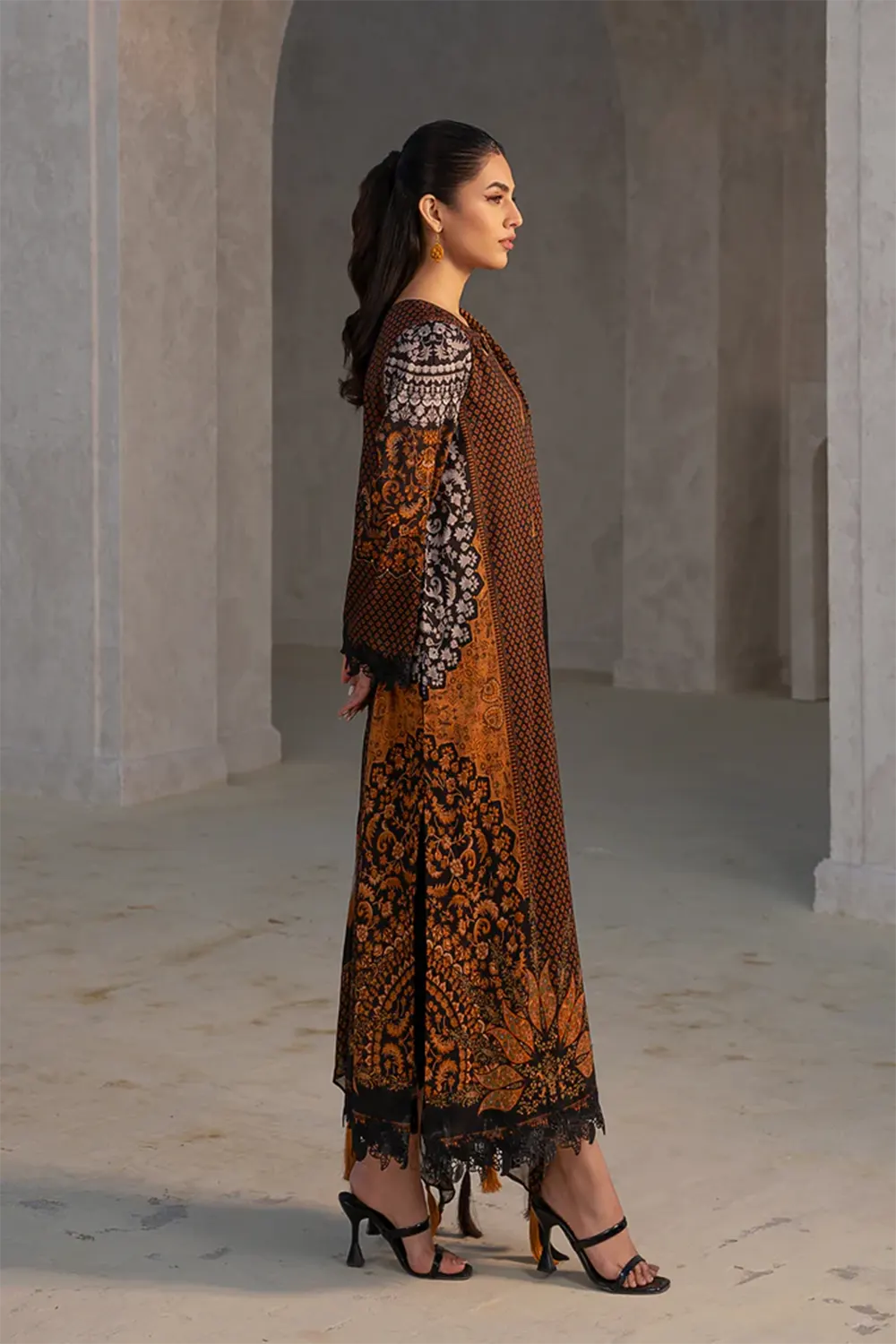 3-PC Unstitched Printed Lawn Shirt with Chiffon Dupatta and Trouser CP4-27 by Chrizma