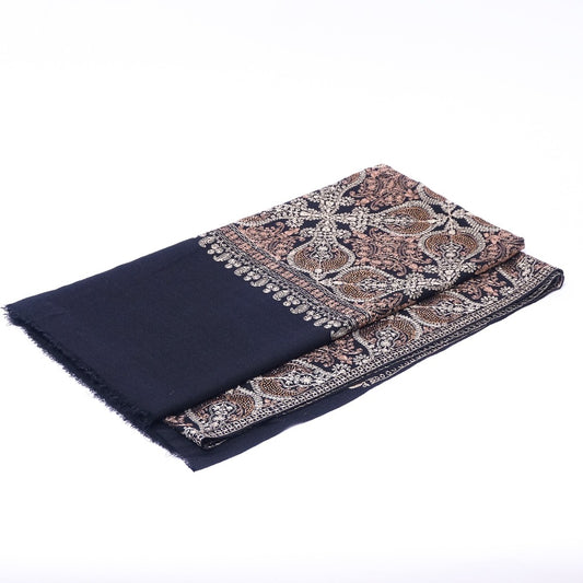 Black Cap Shawl for Ladies with Intricate Heavy Embroidery: Elegance and Warmth