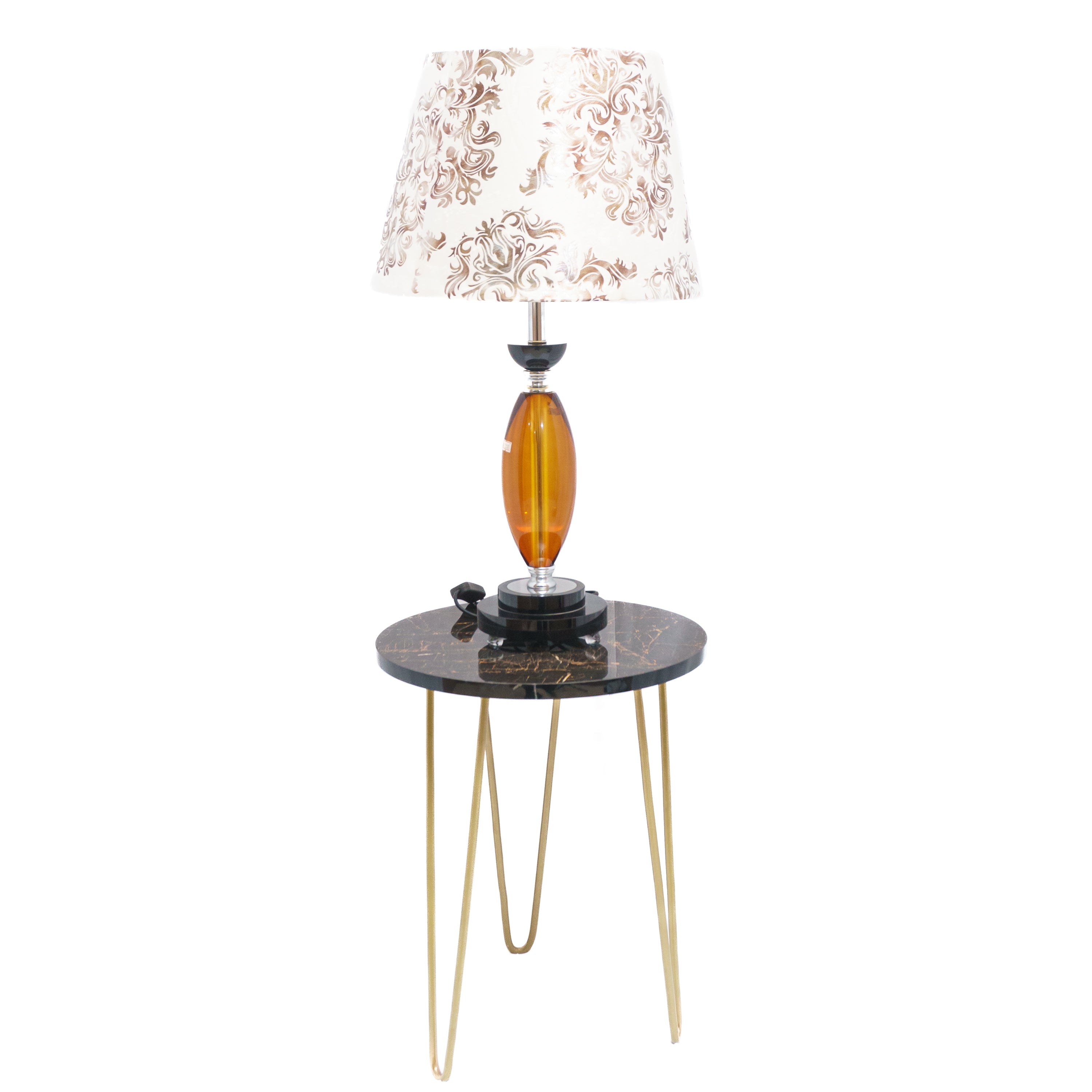 Floral Elegance Electric Table Lamp: Bottle Shaped Stand with Attractive Lamp Base