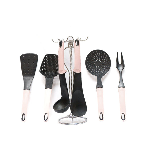 High-Quality Heat-Resistant Plastic Kitchen Spoon Set: Perfect for Non-Stick Pots 6 pcs