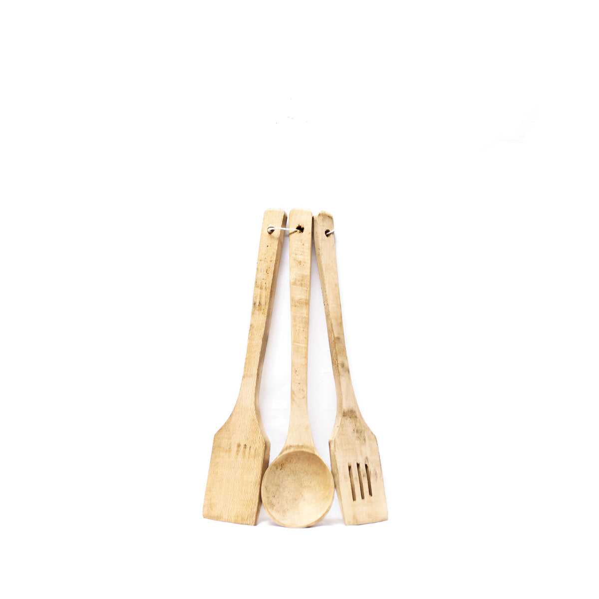 Set of 3 Wooden Kitchen Spoons: Craftsmanship Meets Functionality