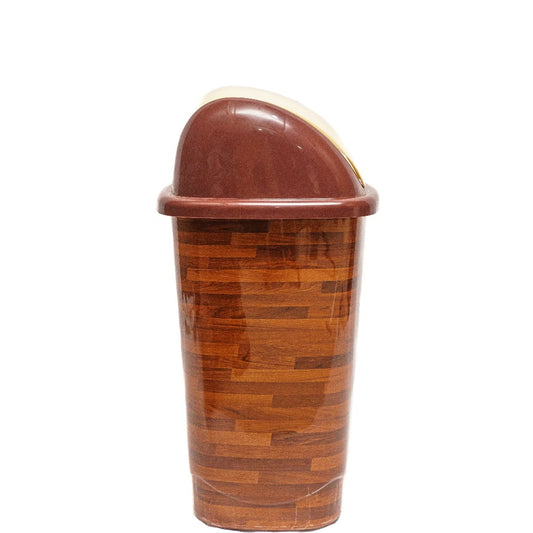 Medium Swing Dustbin with Wooden Texture Design: Stylish and Functional Waste Management