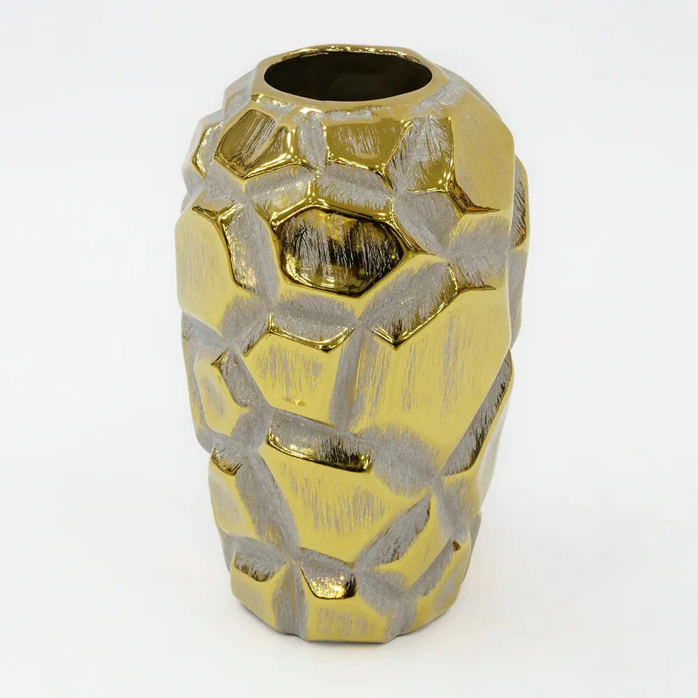 Gold Metal Frame Mirror Vase