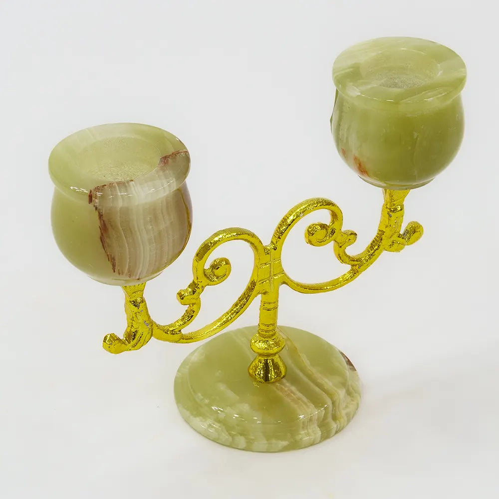 Green Onyx Candle Holder