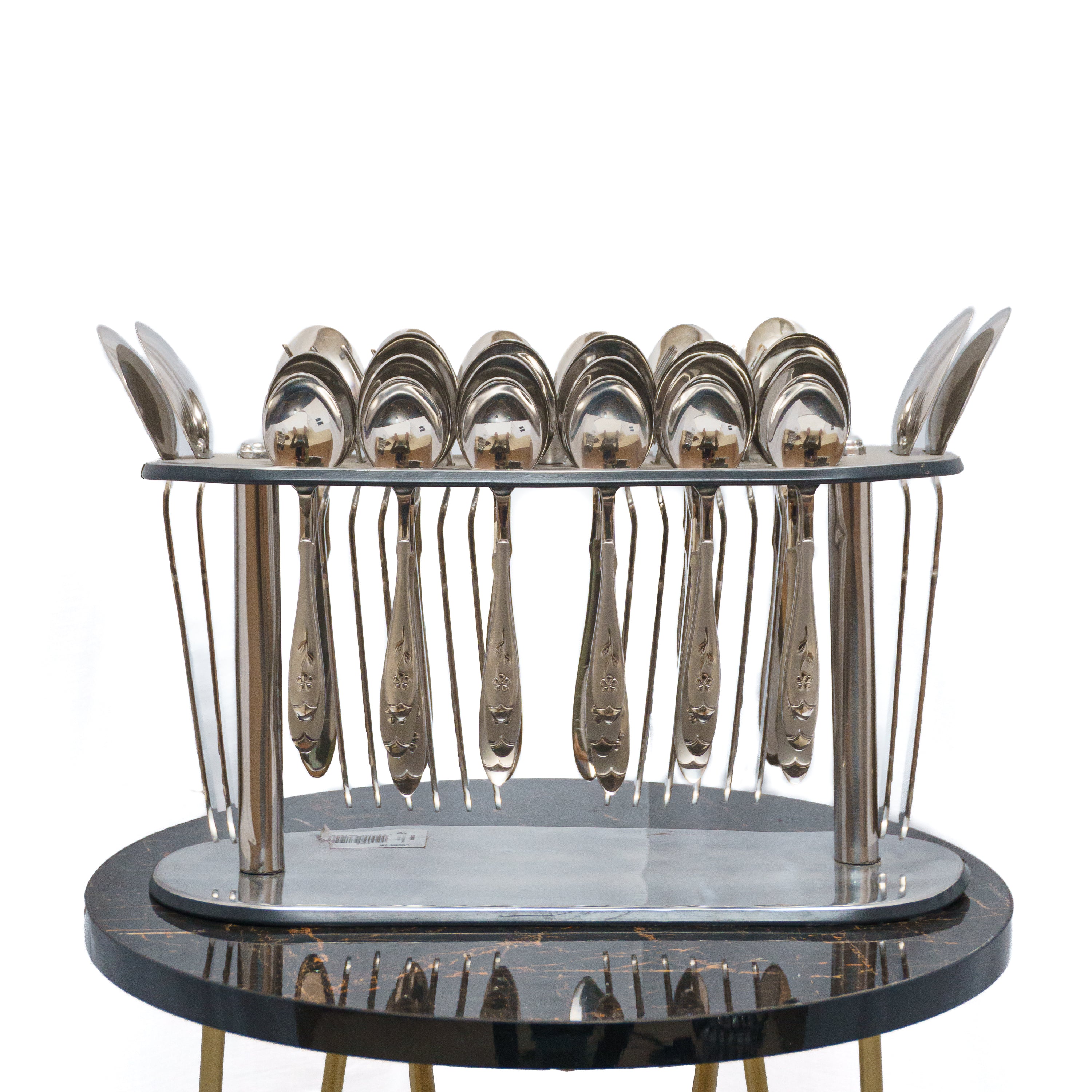 Floral Elegance: High-Quality Stainless Steel Spoon Set with Intricate Design