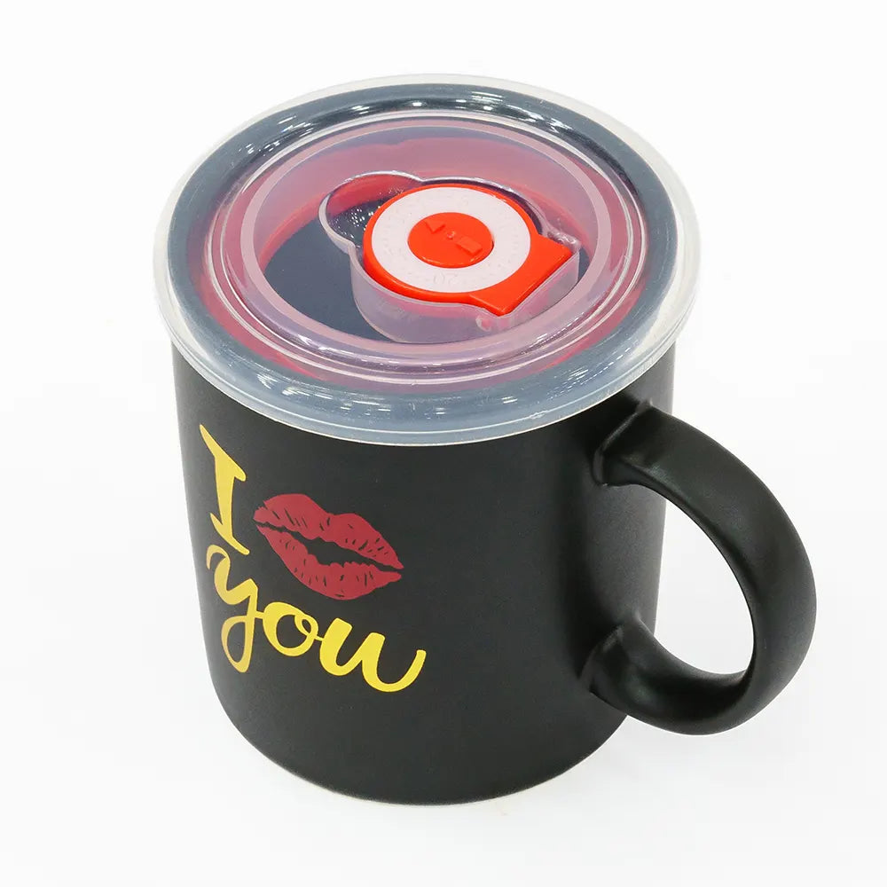 "I Love You" Ceramic Mug with Airtight Lid