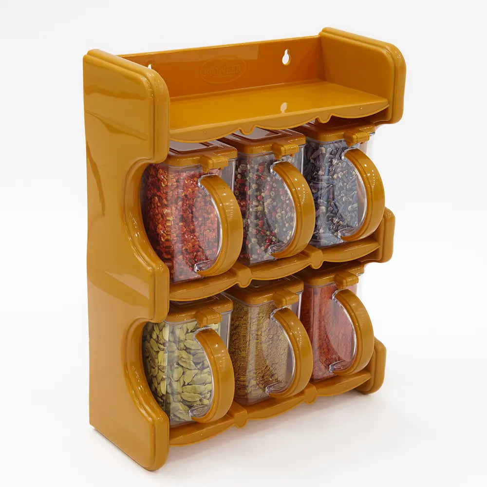 Modern Spice Rack with Lidded Containers