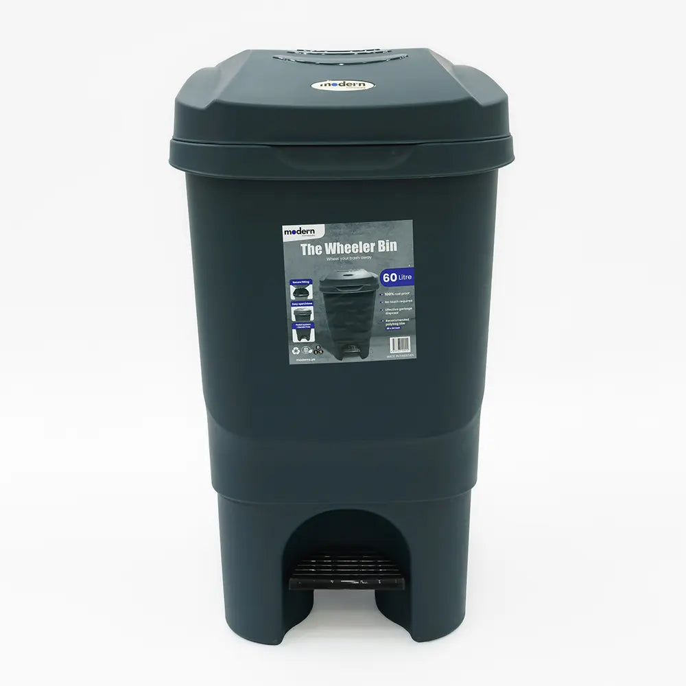 Pedal Wheeled Trash Can with 60L Capacity