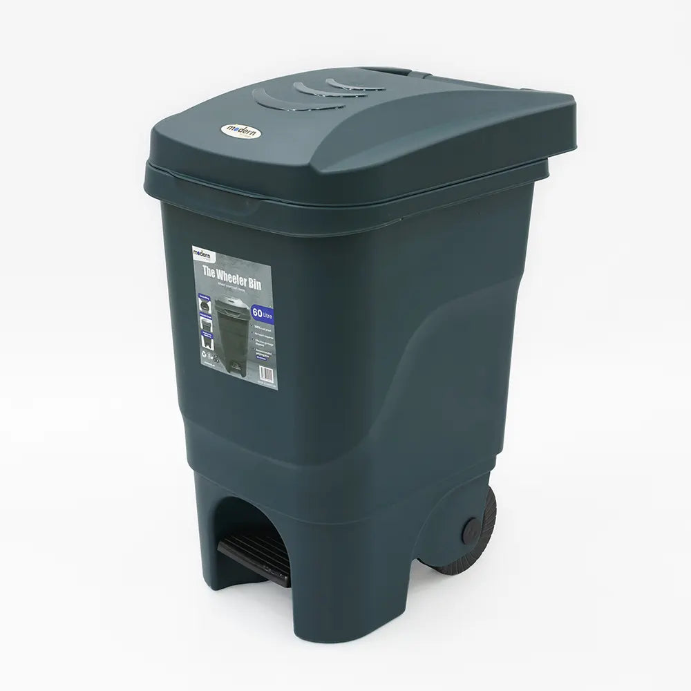 Pedal Wheeled Trash Can with 60L Capacity