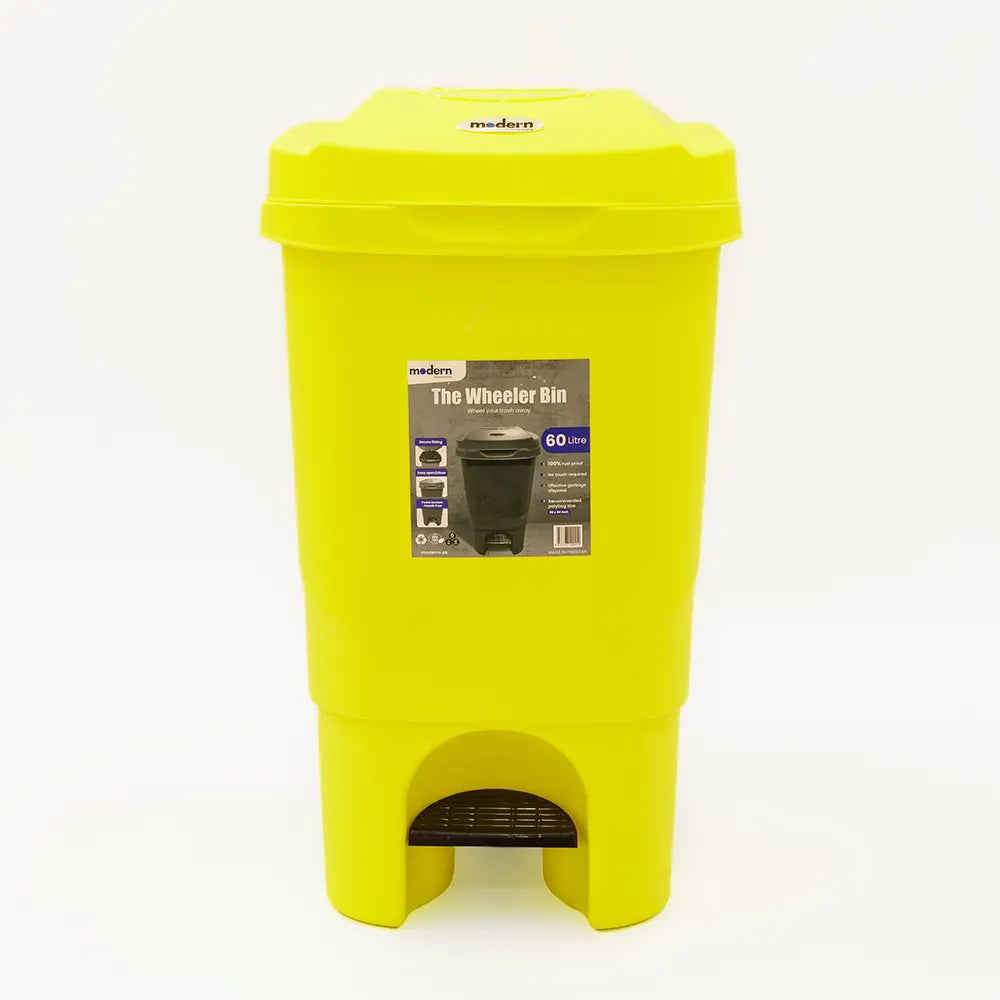 Pedal Wheeled Trash Can with 60L Capacity