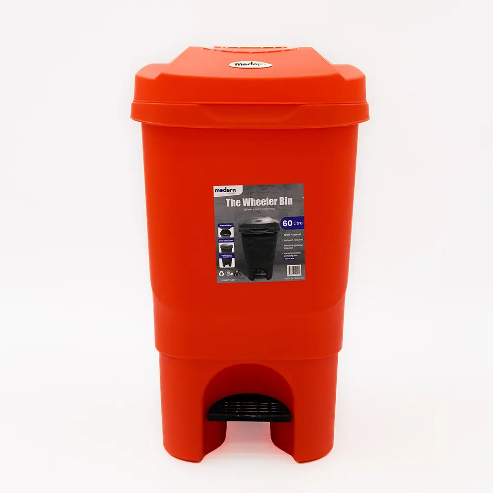 Pedal Wheeled Trash Can with 60L Capacity