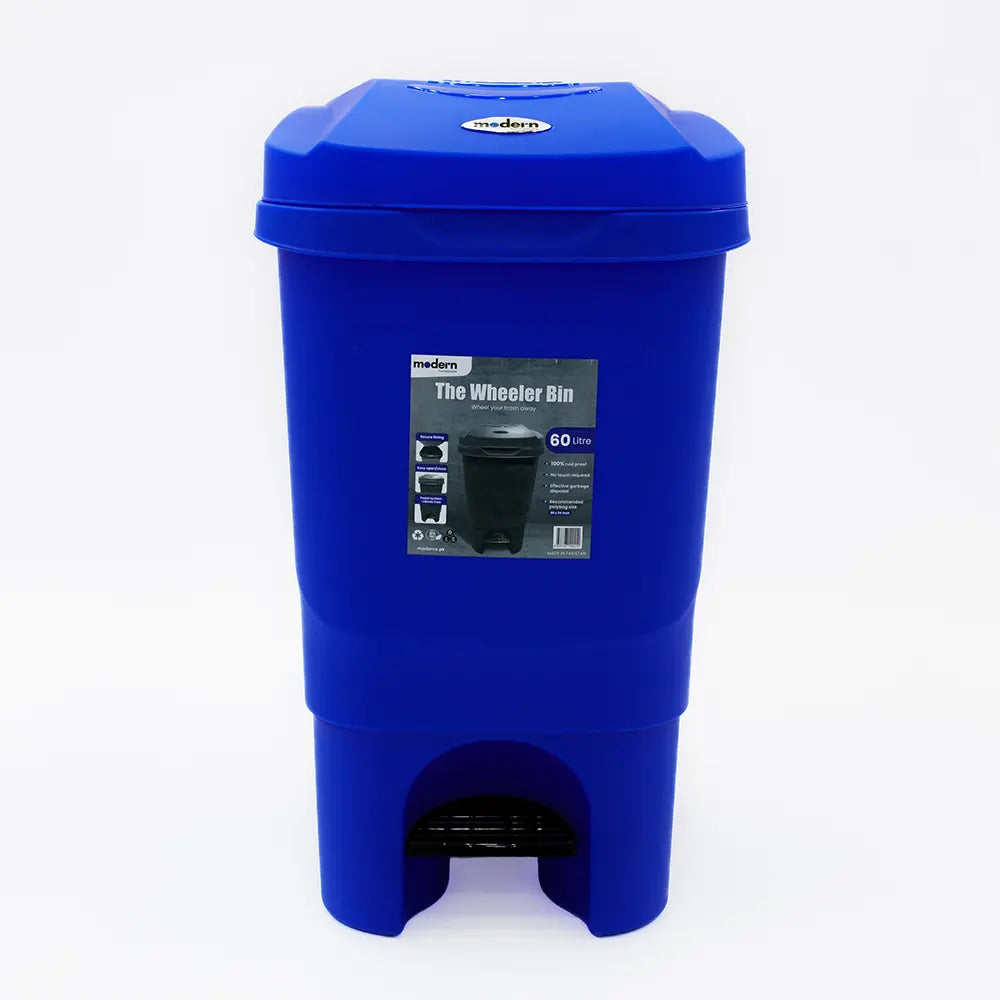 Pedal Wheeled Trash Can with 60L Capacity