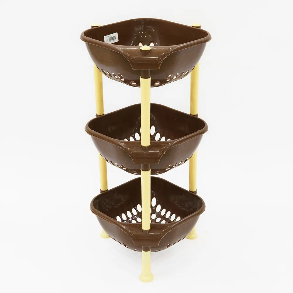 3-Tier Plastic Storage Rack with Drainage Holes