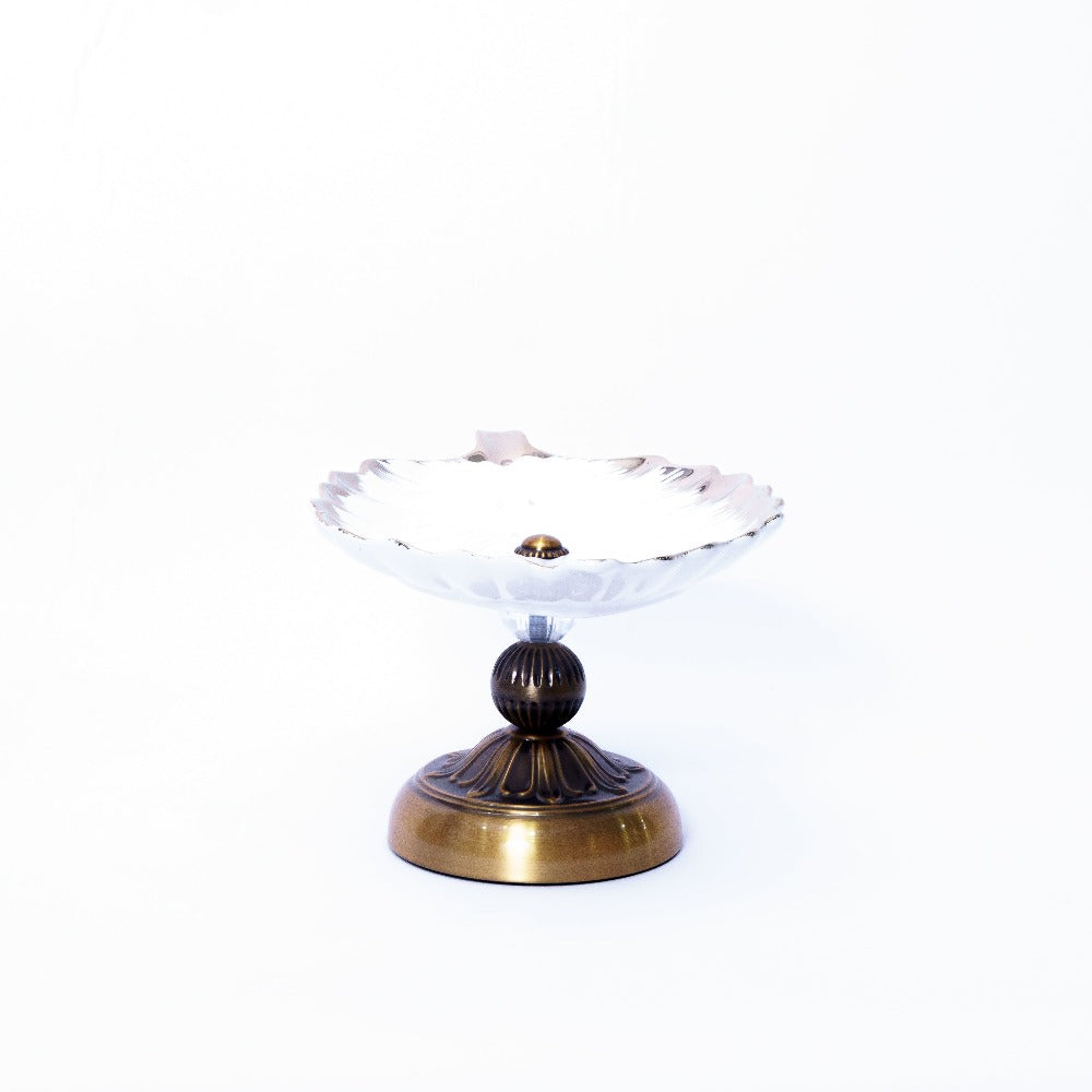 Sculpted Elegance: Metal and Glass Bowl - An Ideal Gift