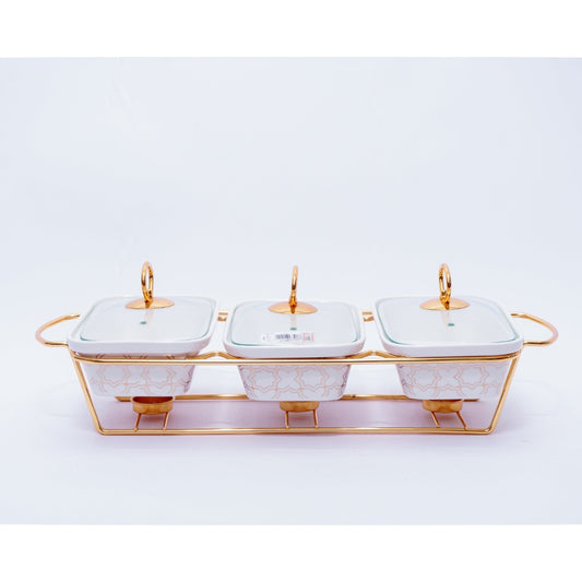 Set of Three Fancy and High-Quality Rectangular Bowls: Elegance in Every Serving