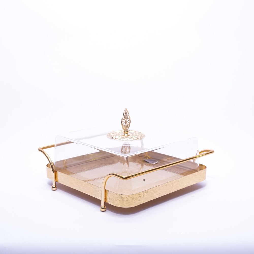 Fancy Glass Lid and Metal Dish: A Fusion of Elegance and Durability