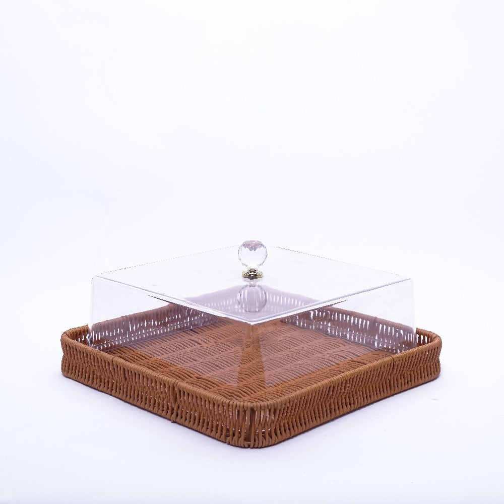 Fancy Dish with Nylon Strips and Transparent Glass Lid: A Modern Fusion of Style and Function