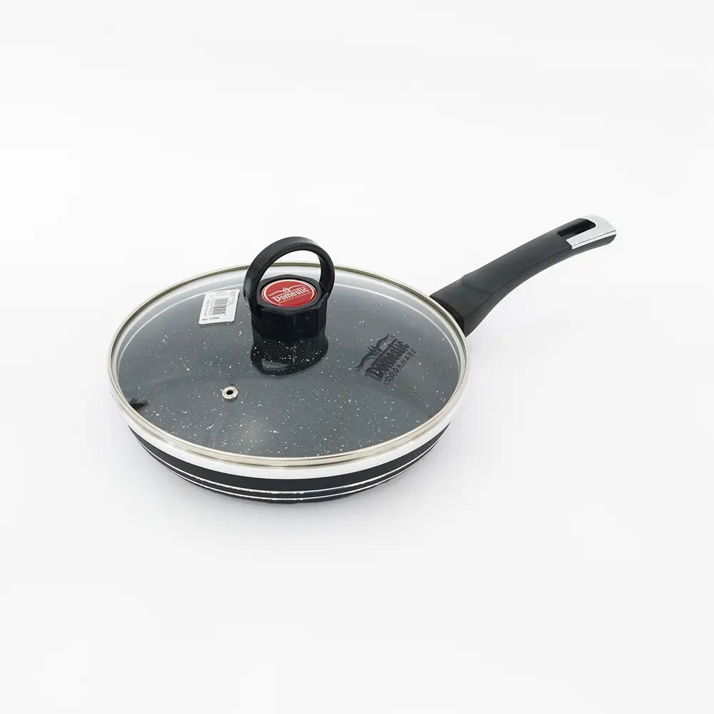 Black Frying Pan with Marble Effect Coating