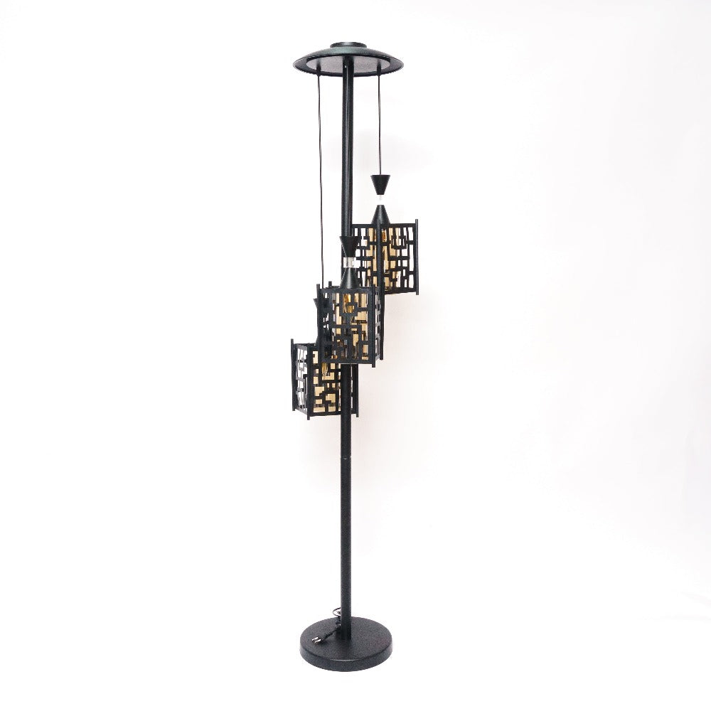 Elegant Metal and Glass Standing Lamp: Illuminate Your Space with Style