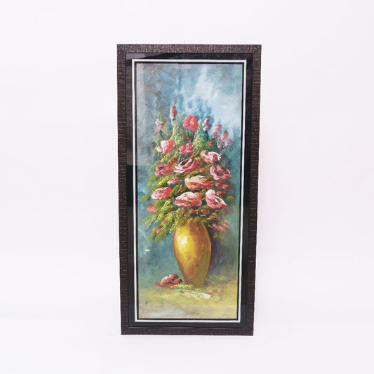 Blooms in Harmony: Oil Painting Masterpiece of Vase with Flowers