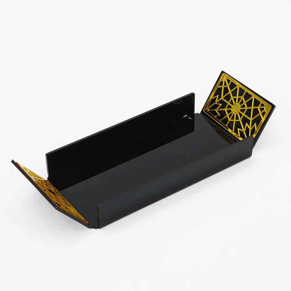 Luxurious Acrylic Serving Tray with Golden Accents