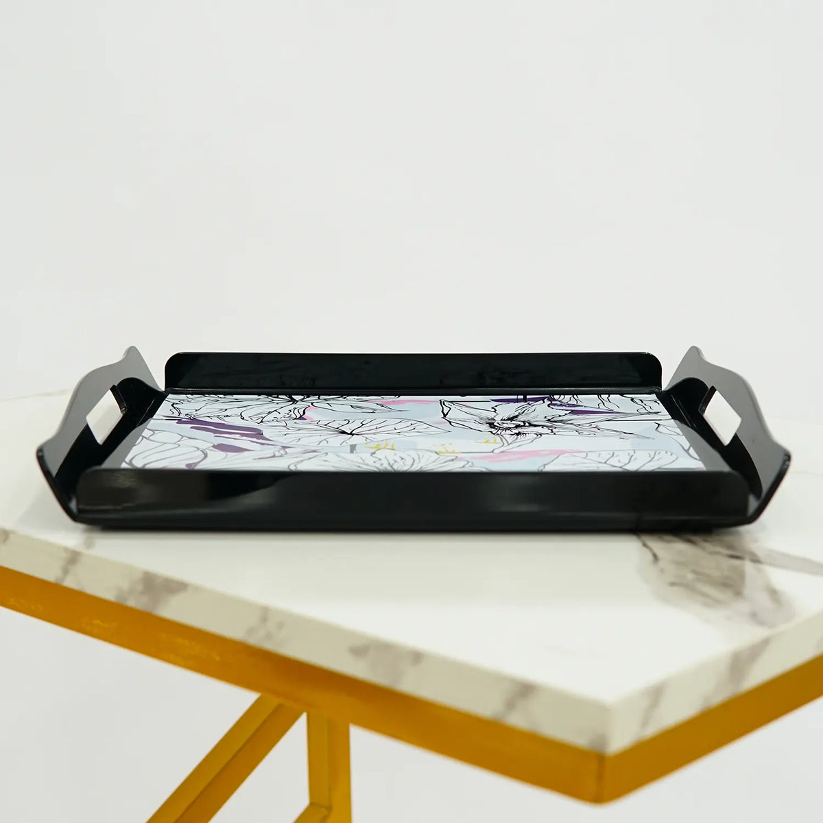 Serving in Style: Floral Bliss High-Grade Plastic Tray