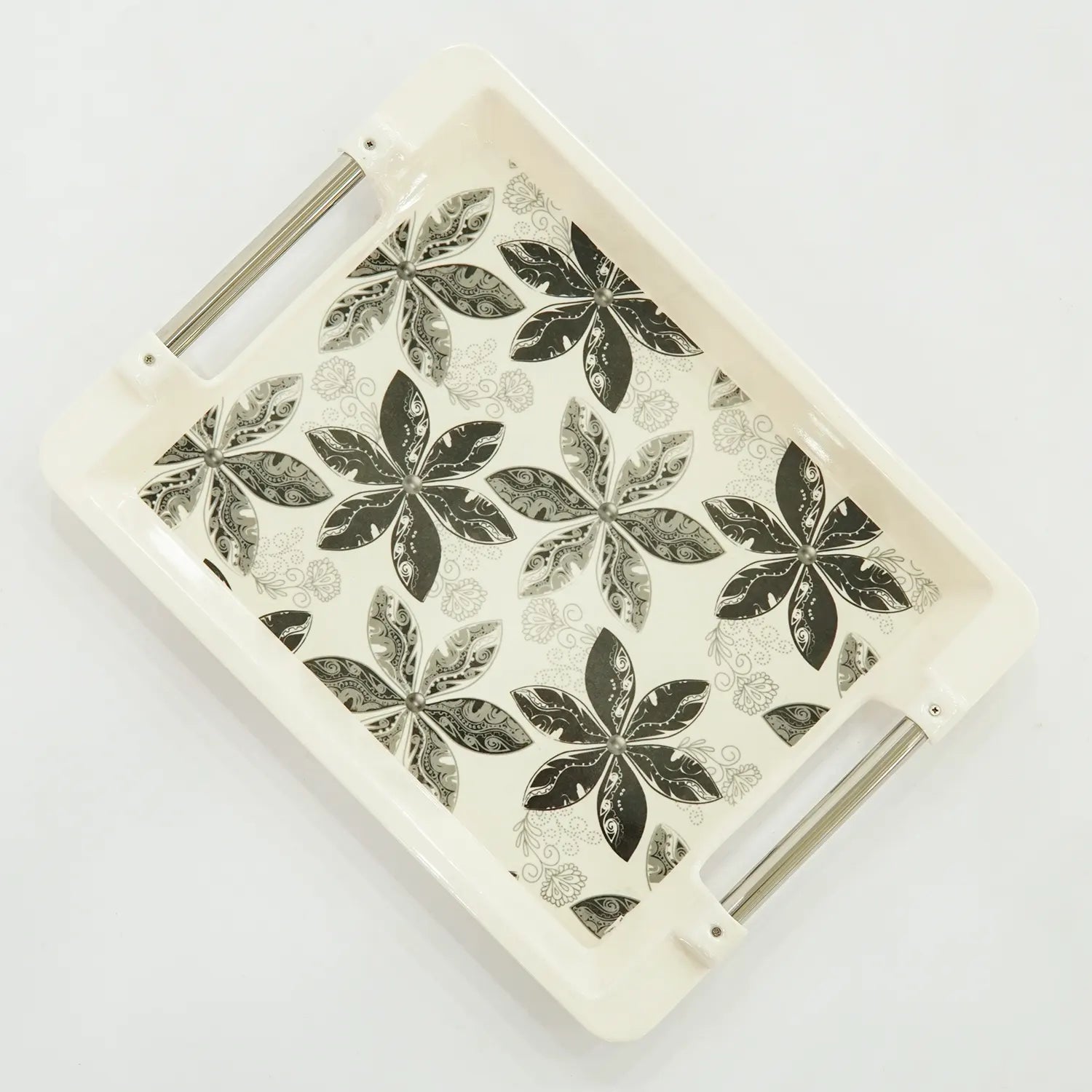 Floral Harmony: 3-Piece High-Grade Plastic Tray Set