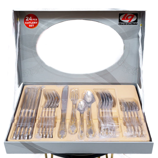 LQ Life Quality Cutlery Set - 24 Pieces: Essential Dining Utensils
