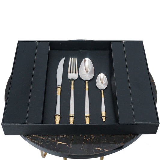 Dining in Style: Western-Inspired Cutlery Set for Every Occasion Sliver 6 Person serving