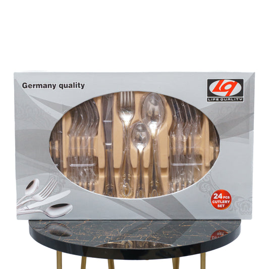 LQ Life Quality Cutlery Set - 24-Piece Ensemble for Stylish Dining