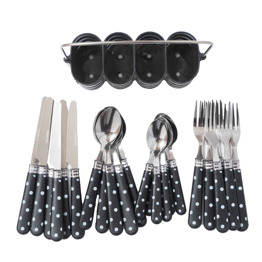 Essential Cutlery Set: Spoons, Forks, and Knives - Complete Dining Utensils Kit 6 Persons Serving
