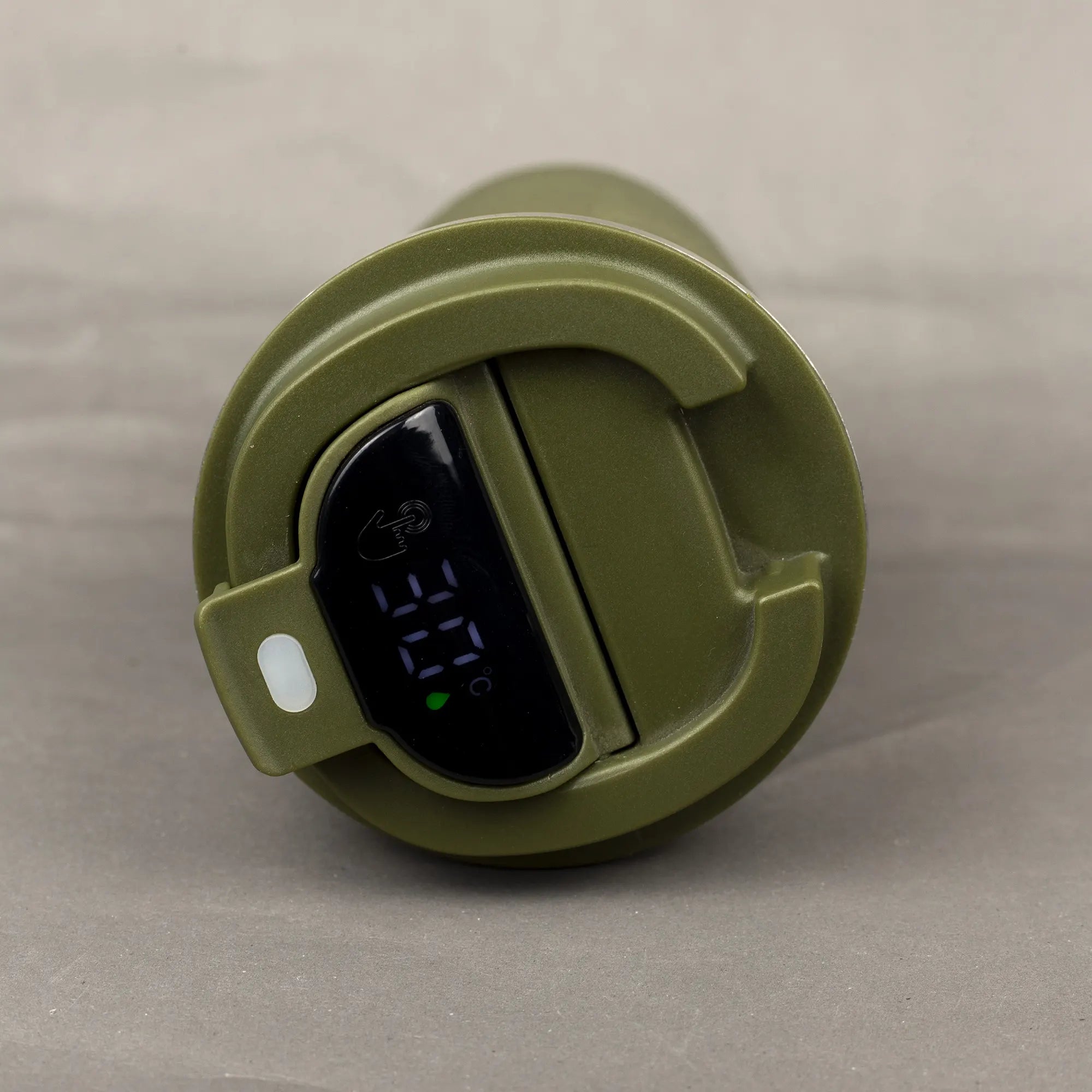 Modern Olive Green Insulated Travel Coffee Mug with Flip Lid