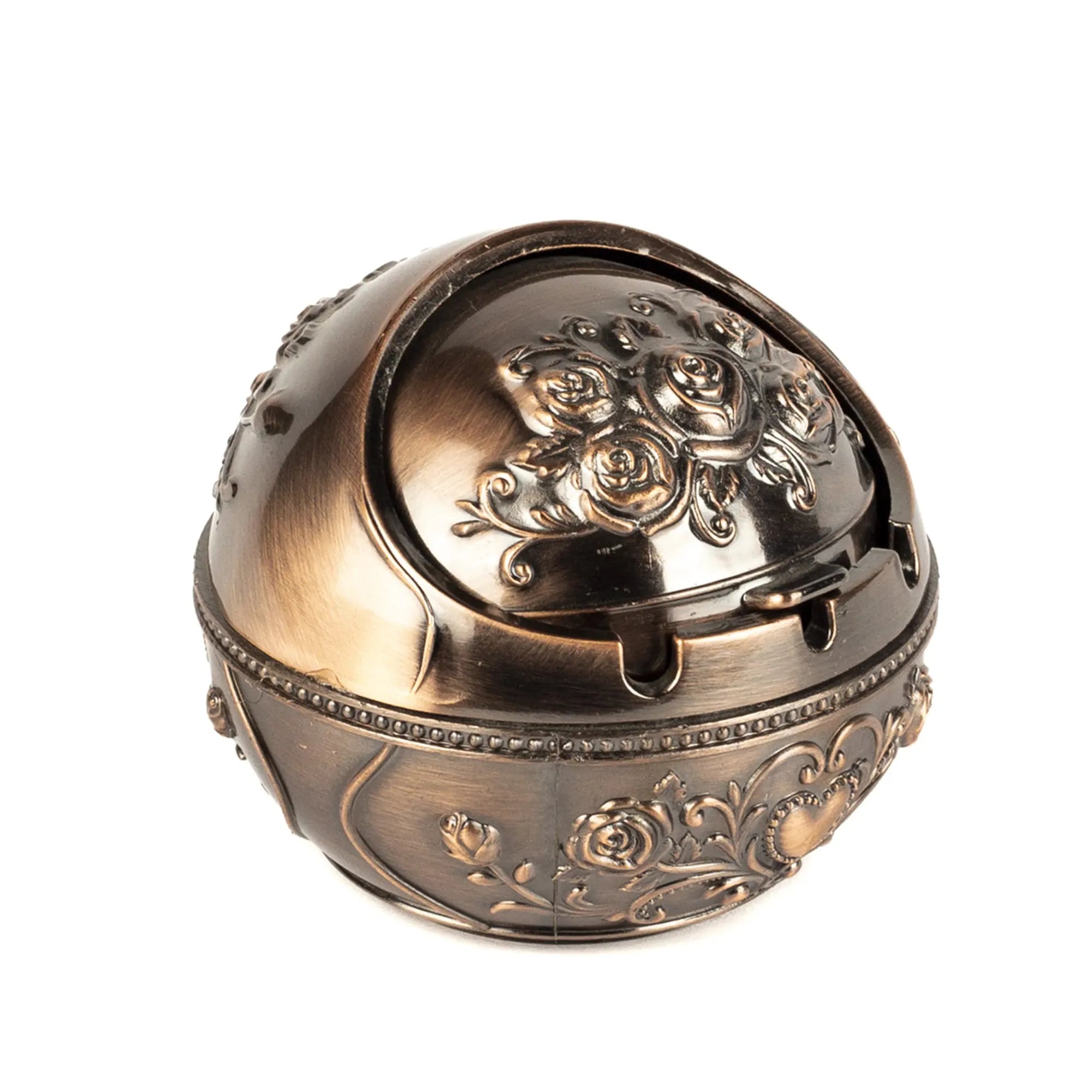 intage Style Round Metallic Ashtray with Floral Embossing | Best Crockery