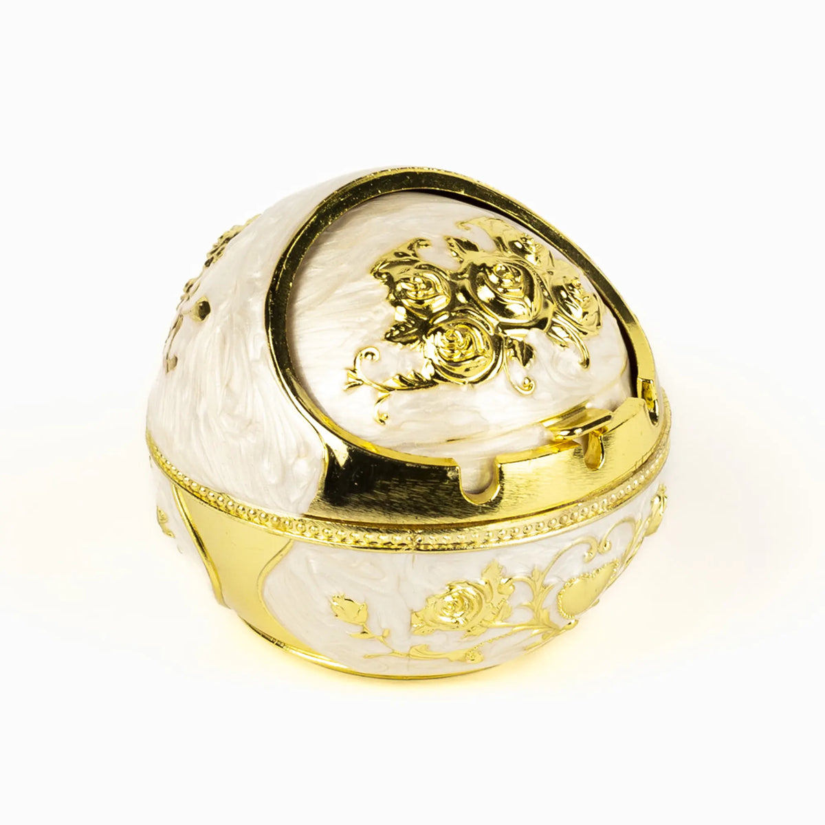 intage Style Round Metallic Ashtray with Floral Embossing | Best Crockery