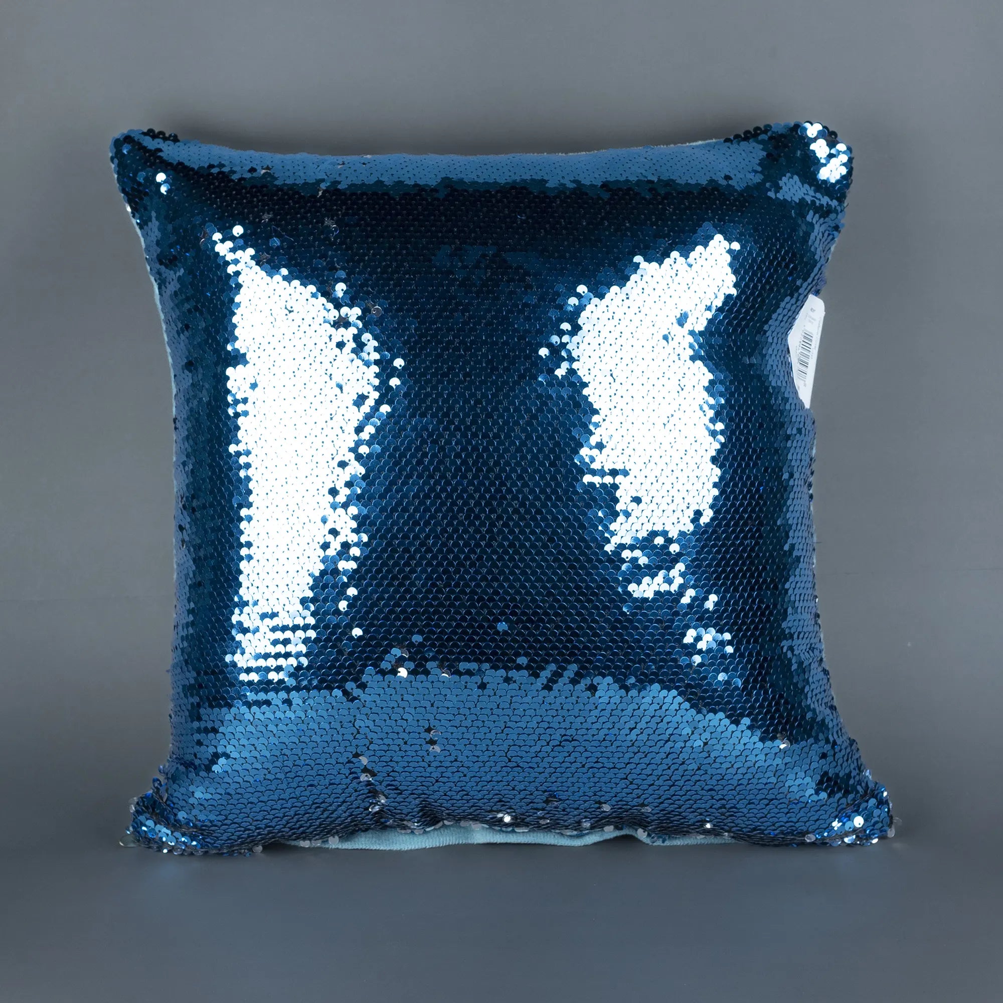 Reversible Sequin Throw Pillow / Cushion Cover - Sparkling Silver & Gold Mermaid Scale Design