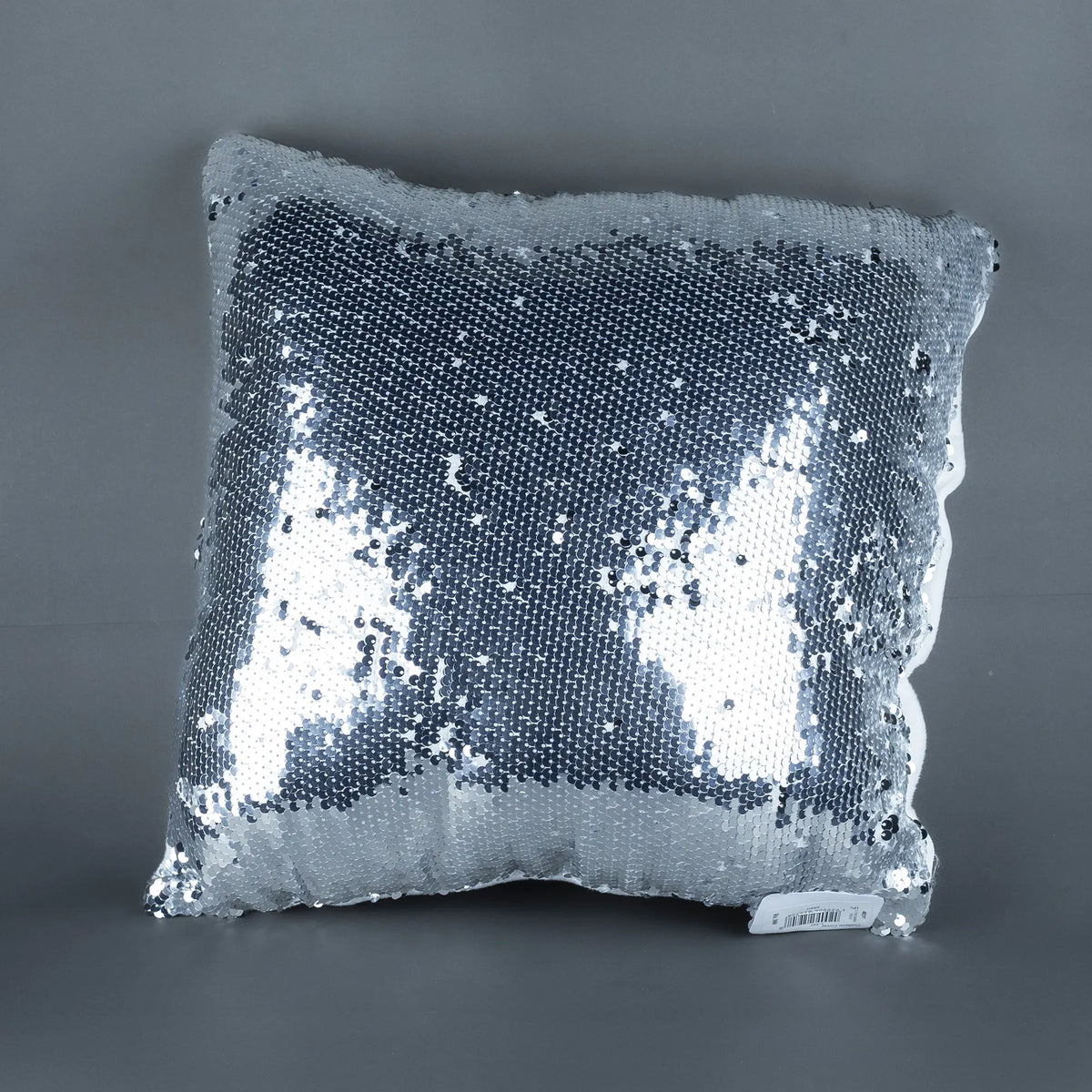 Reversible Sequin Throw Pillow / Cushion Cover - Sparkling Silver & Gold Mermaid Scale Design