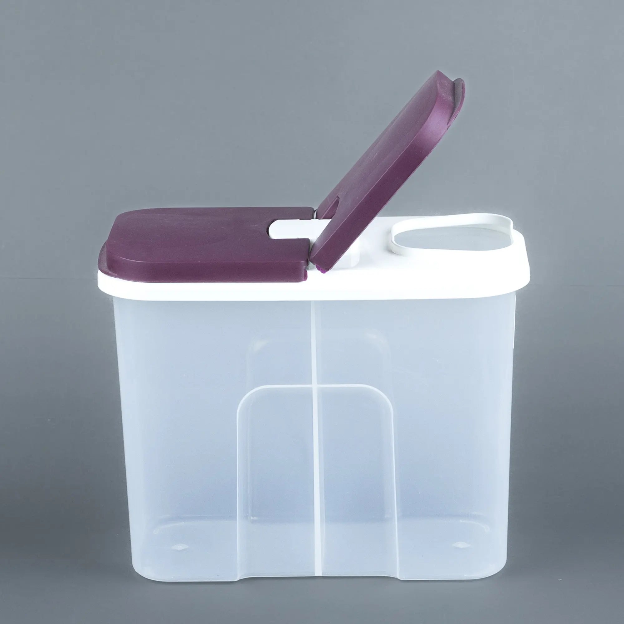 Airtight Food Storage Container with Dual Compartments and Flip-Top Lids - Ideal for Cereal, Grains, and Dry Goods