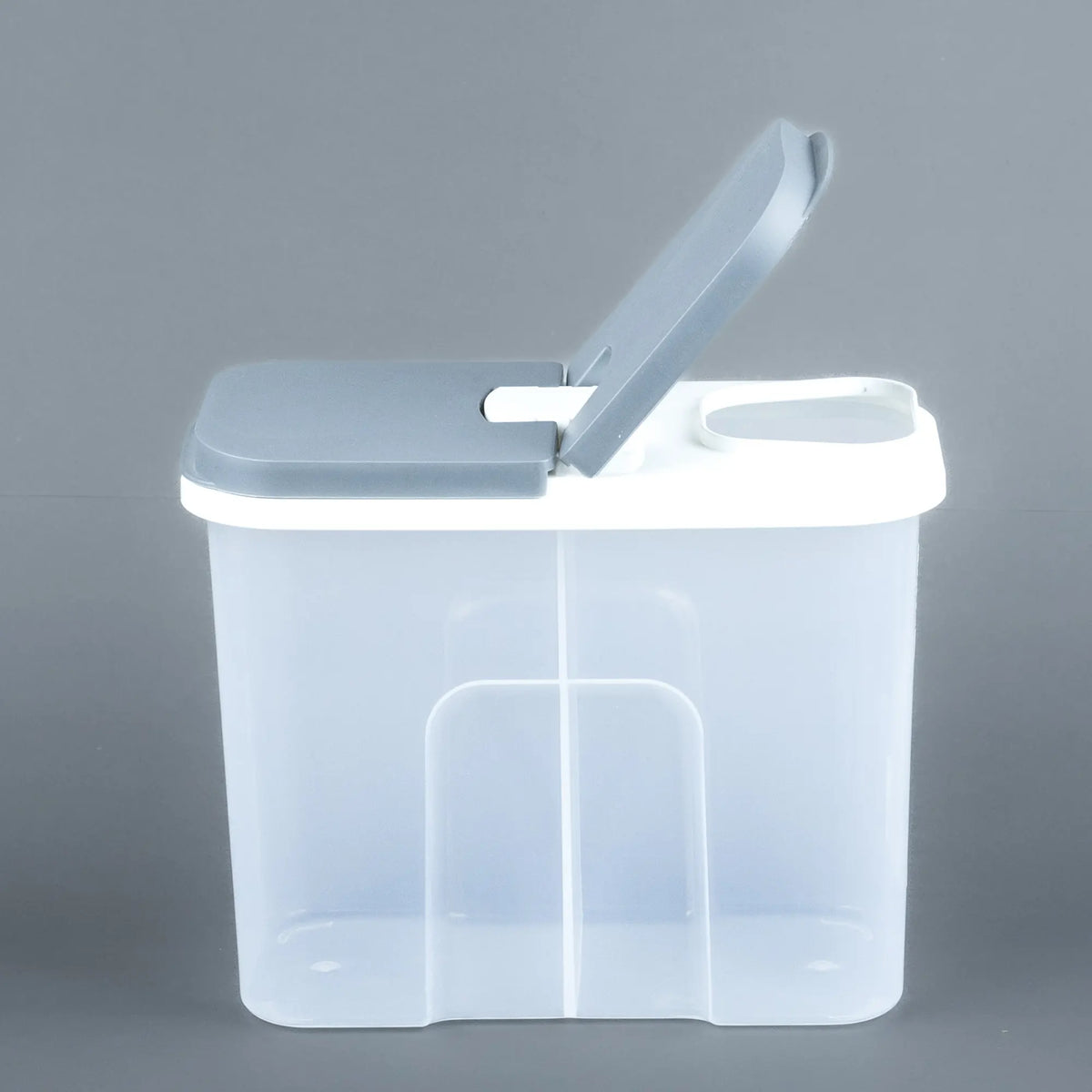 Airtight Food Storage Container with Dual Compartments and Flip-Top Lids - Ideal for Cereal, Grains, and Dry Goods