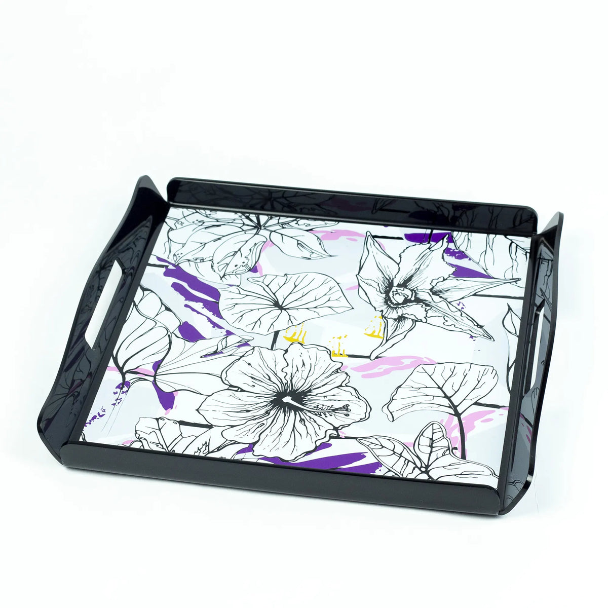 Luxurious Acrylic Serving Tray - Baroque Floral Pattern with Built-in Handles | Best Crockery (Copy)