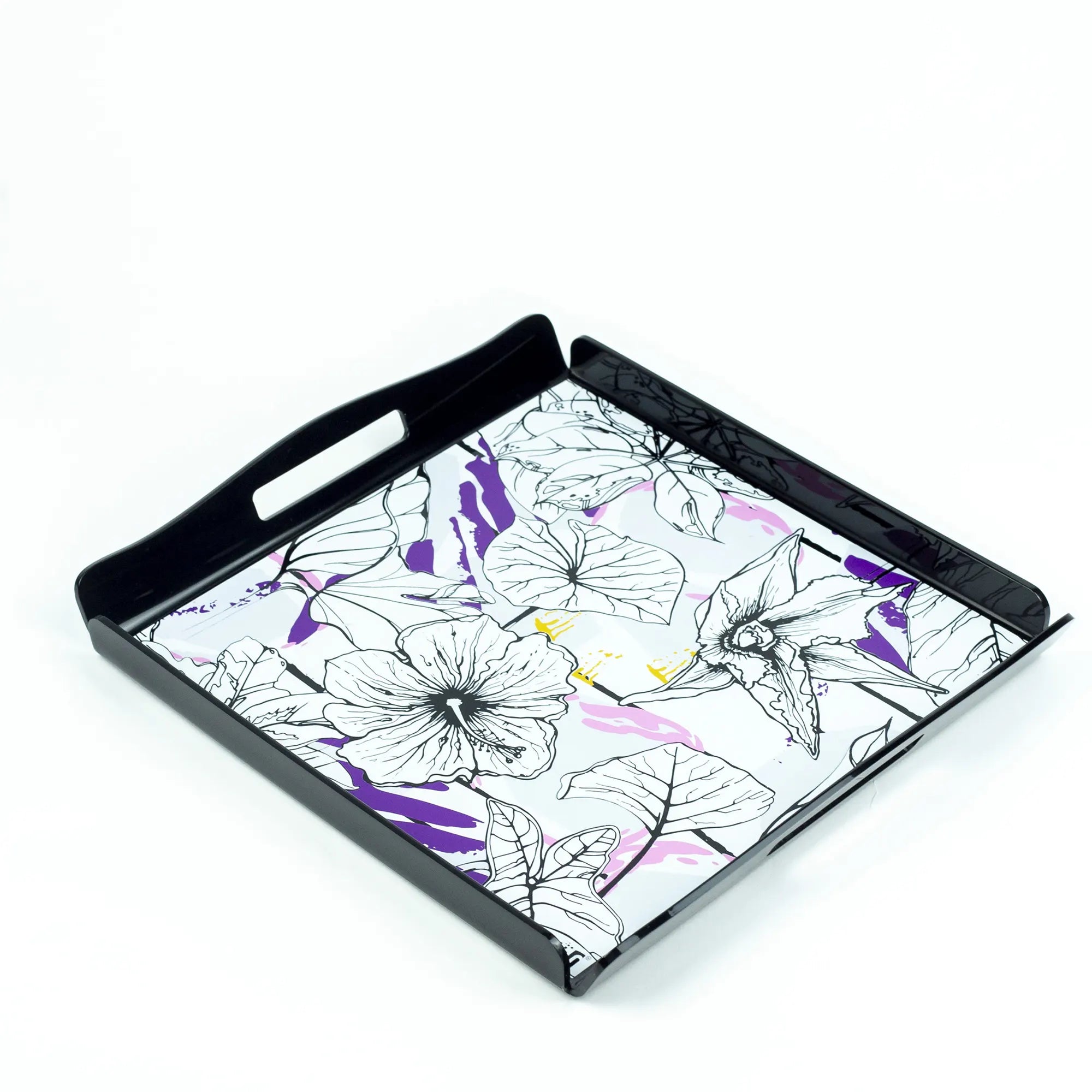 Luxurious Acrylic Serving Tray - Baroque Floral Pattern with Built-in Handles | Best Crockery (Copy)