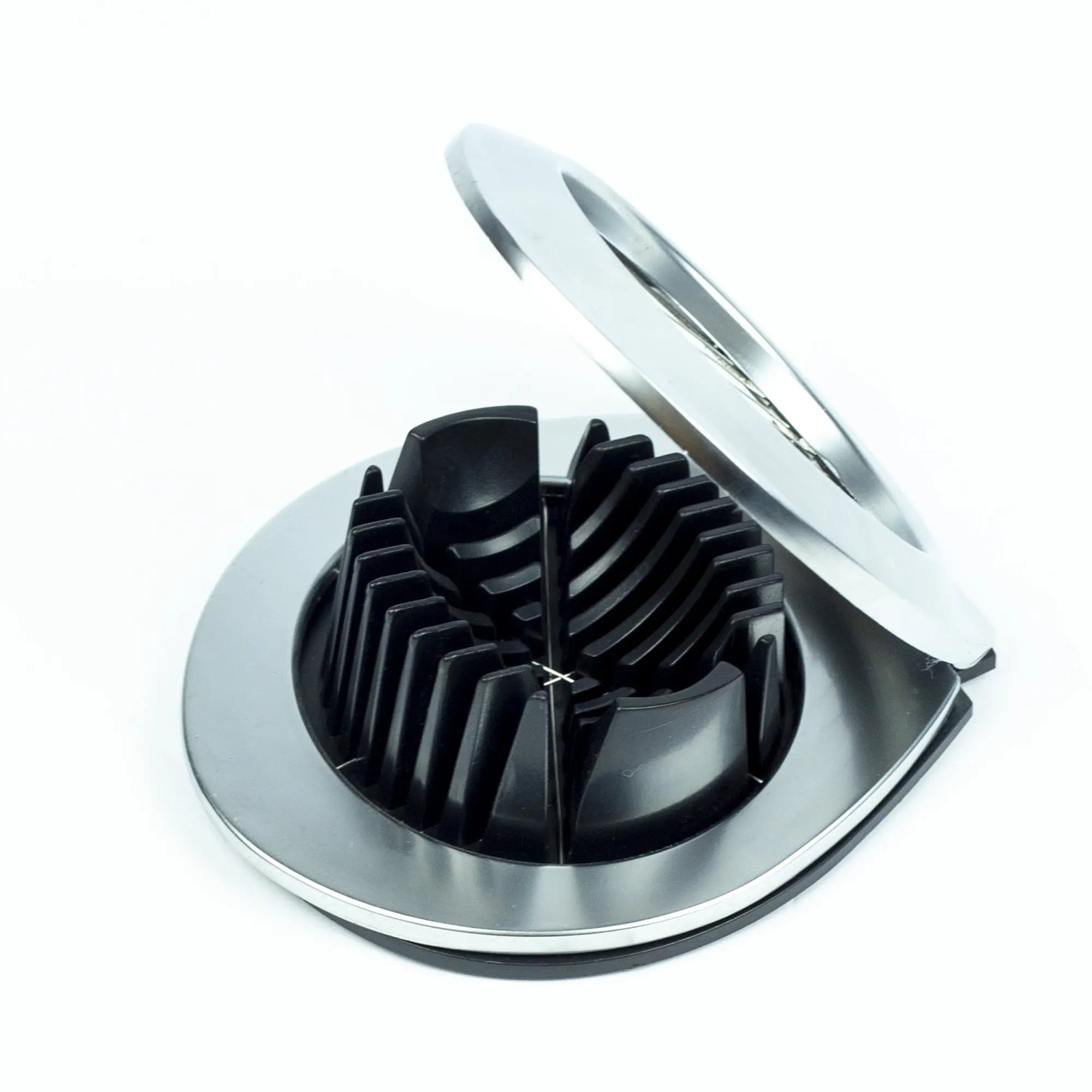 2-in-1 Multifunctional Hard-Boiled Egg Slicer & Wedger - Stainless Steel & ABS Plastic