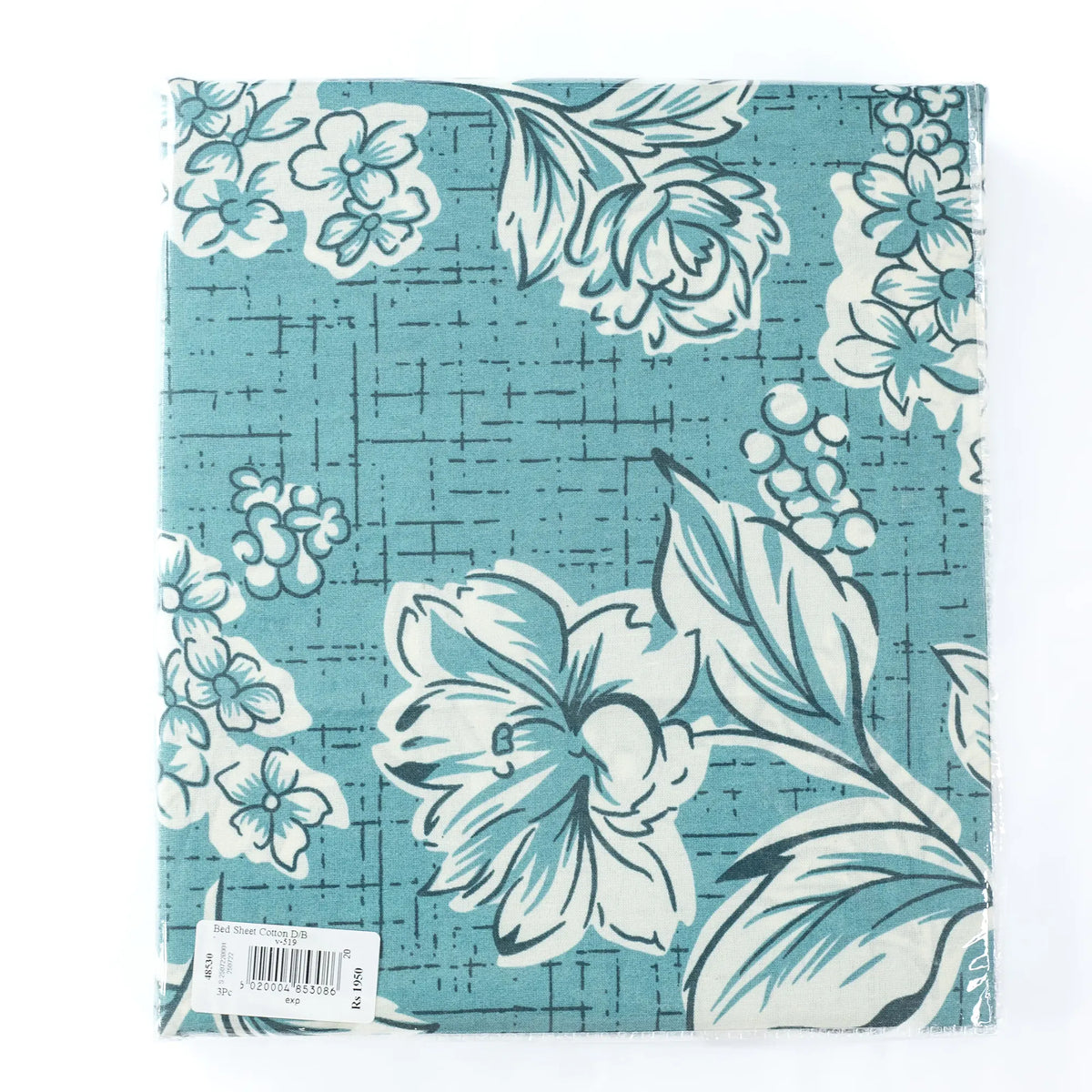 Printed Cotton 3Pcs King Size Bedsheet Sea-Green