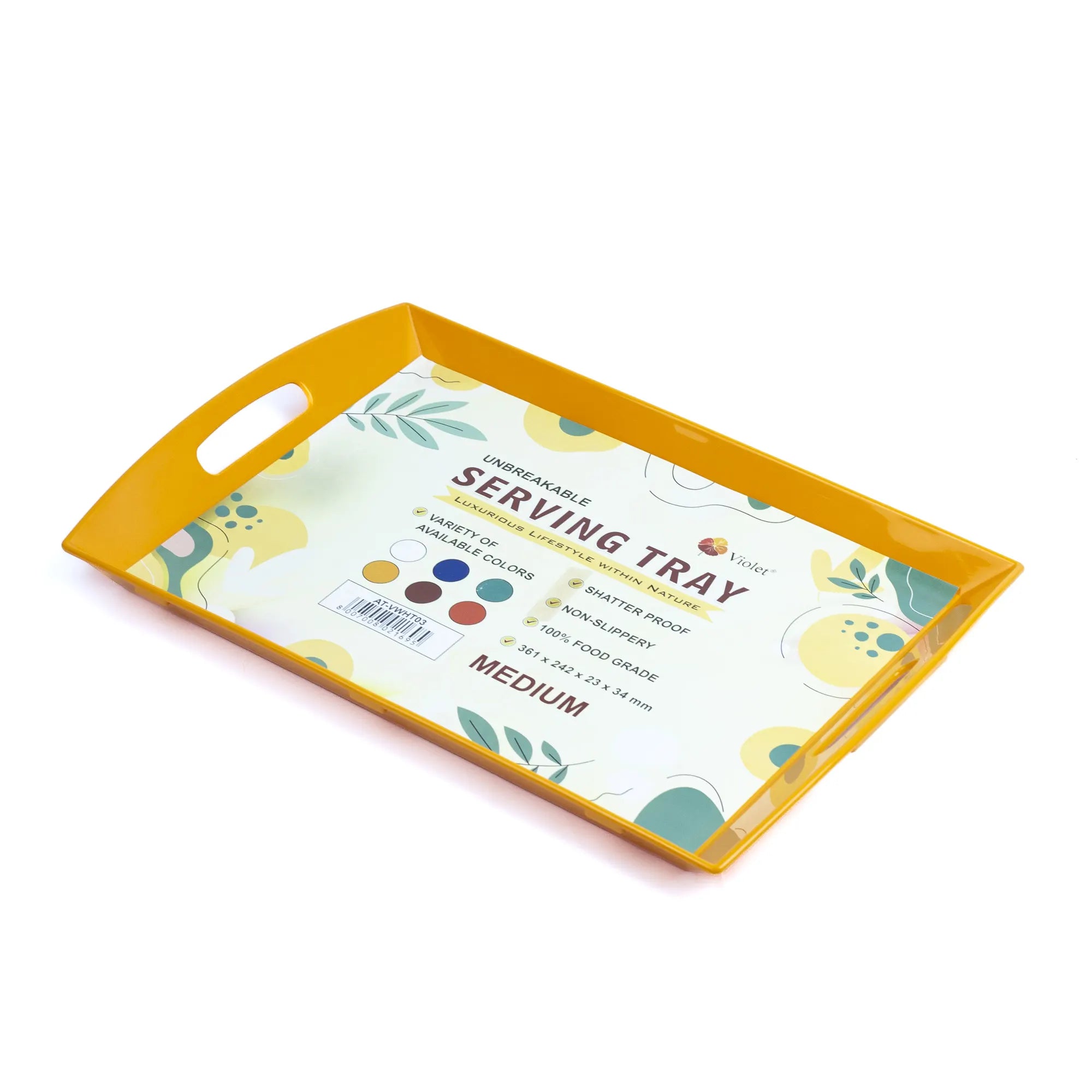 Unbreakable Plastic Serving Tray with Handles - Small, Medium Size & Food Grade